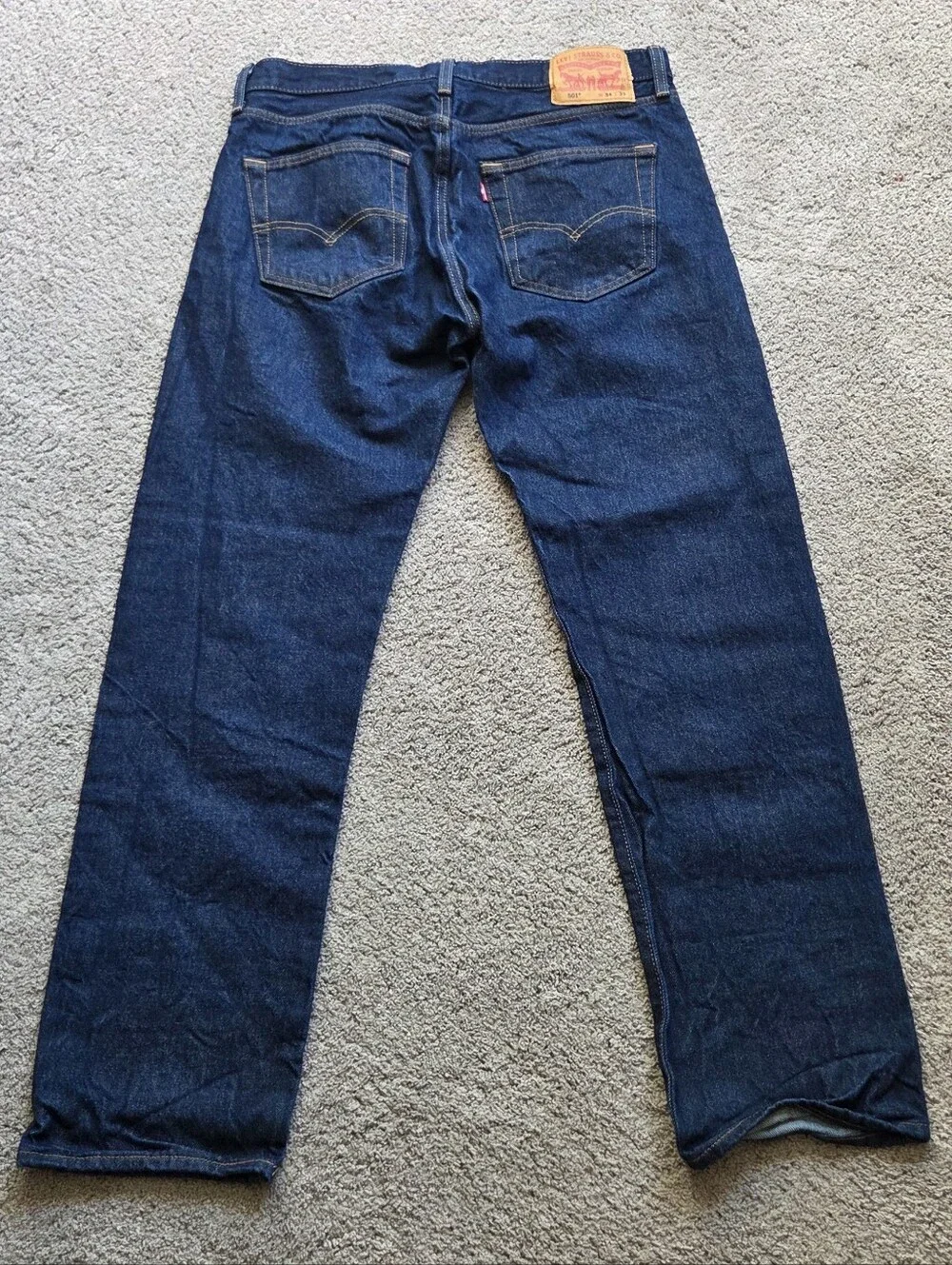 Levi's 501 Original Fit Jeans, Size 34x33 Dark Wash Denim Classic Americana Work